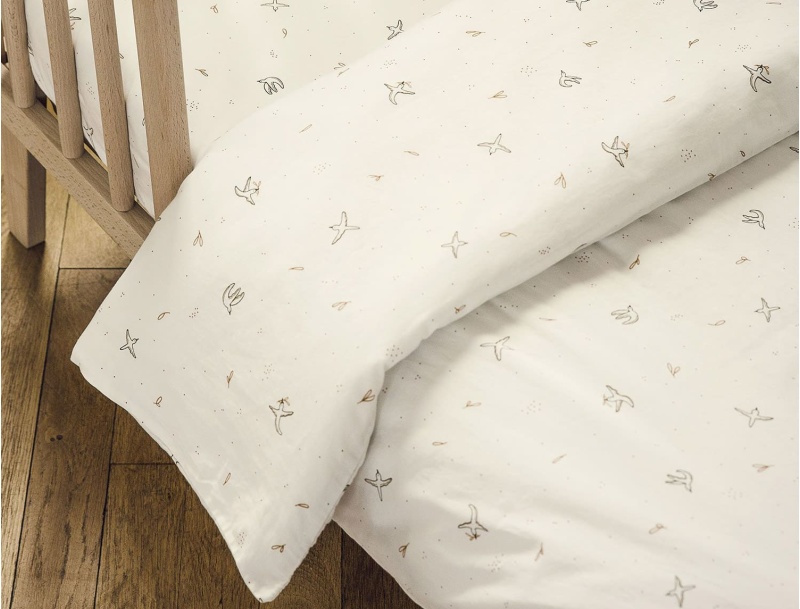 Housse de couette pour bébé 100x140cm en coton bio collection l'Envolée