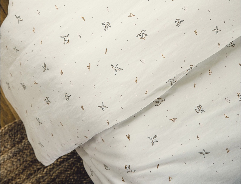 Housse de couette 140x200 en coton bio collection l'envolée