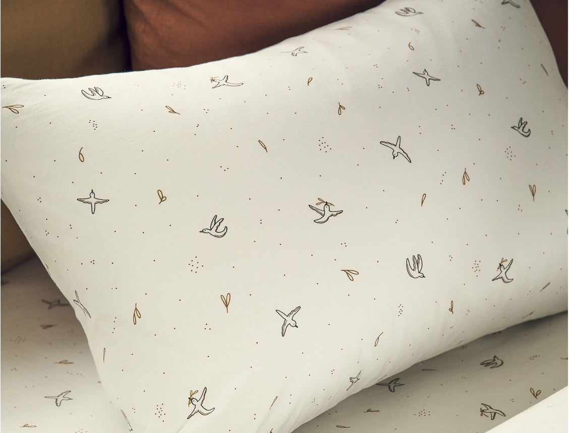 Funda de almohada bebé 40x60 Algodón Orgánico El vuelo