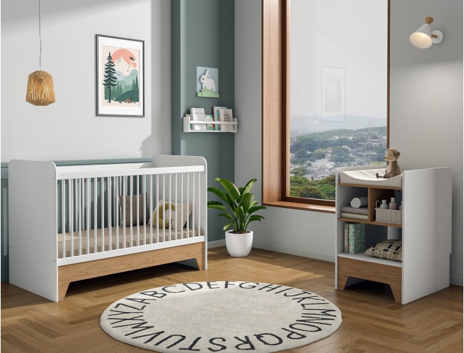 Combined convertible baby bed Calisson in position 70x140