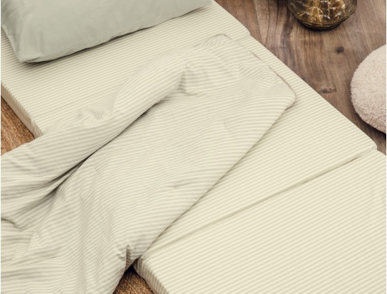 Matelas d'appoint en coton bio 70X180 Rayé Tilleul