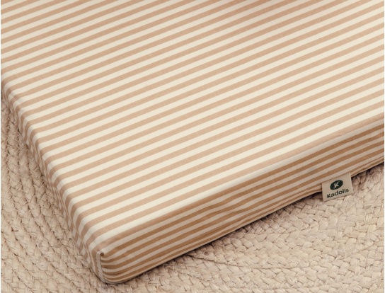 Matelas d'appoint pliable de 8cm d'épaisseur en coton bio rayé ambre