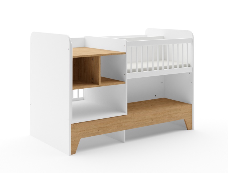 Cuna evolutiva Calisson blanca y madera.