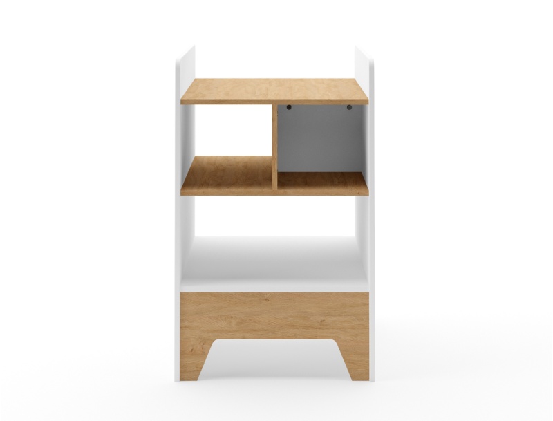 White and wood changing table of the Calisson baby bed.