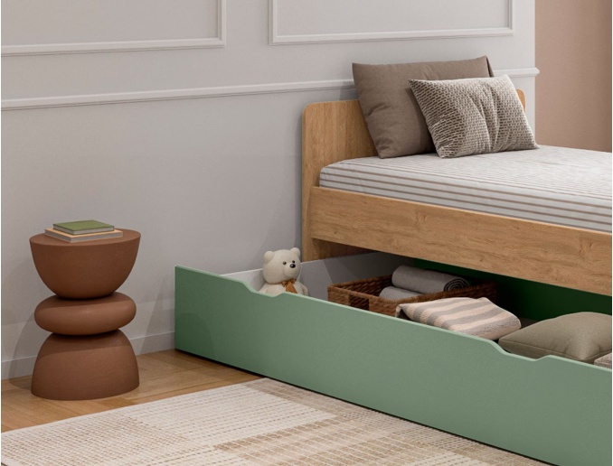 Cassetto portaoggetti 90x200 Verde aperto