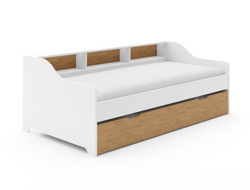Cama sofá Achille blanca con cajón 90x200