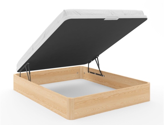 Landes 140x200 sleeping size storage bed with large storage space in solid pine mattress not included