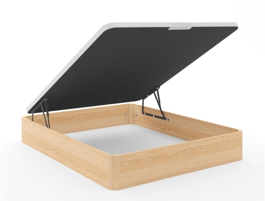 Cama canapé en pino macizo 160x200 Landes con gran espacio de almacenamiento