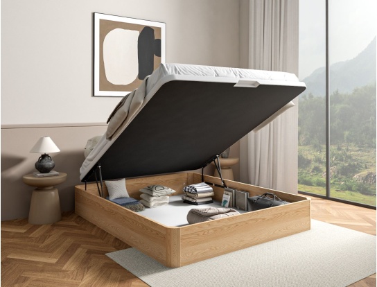 Opbergbed van massief grenenhout met een slaapplaats 160x200 Landes