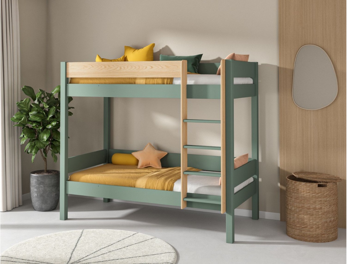 Letto a castello 90x190 in pino delle Landes Kaki