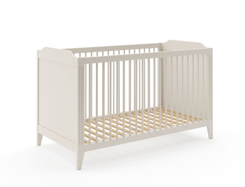 Evolutief babybedje 70x140 met spijlen en poten in massief grenenhout