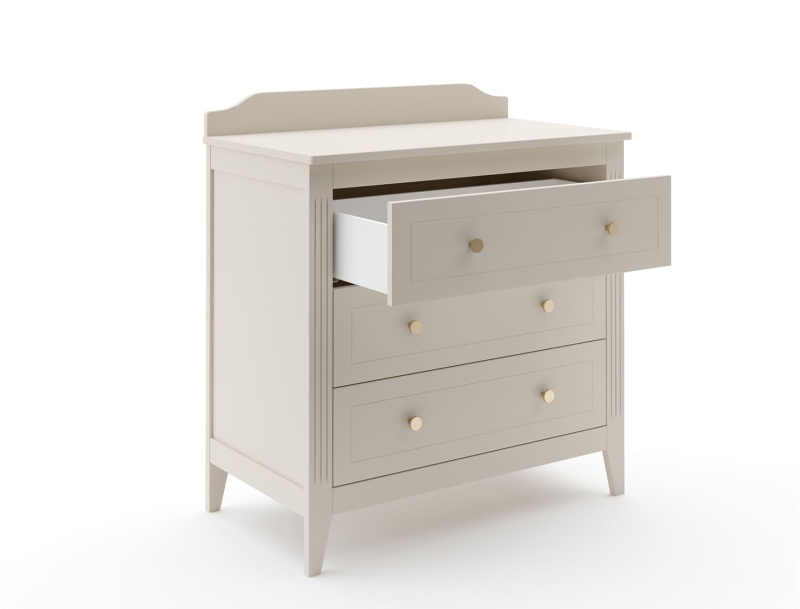 Dresser with 3 large drawers Héritage Cream with removable changing top option