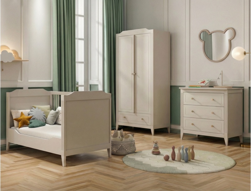 Complete babykamer in geëvolueerde versie Héritage Crème