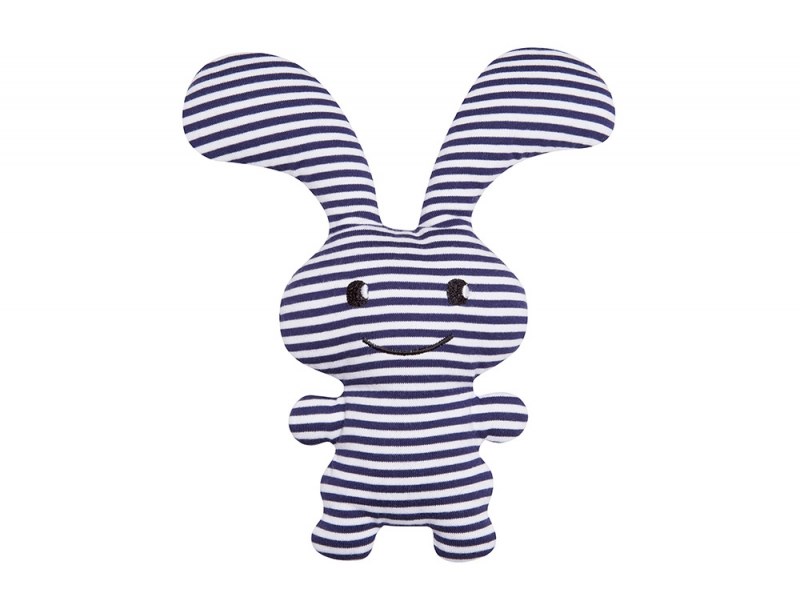 "Ice" Navy stripes Funny Bunny Rattle 24cm