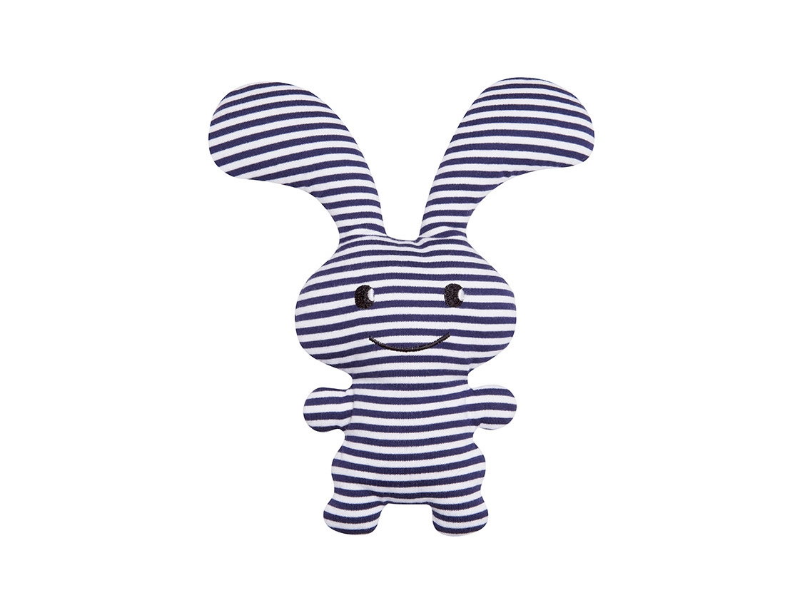 "Ice" Navy stripes Funny Bunny Rattle 24cm "Ice" Navy stripes Funny Bunny Rattle 24cm