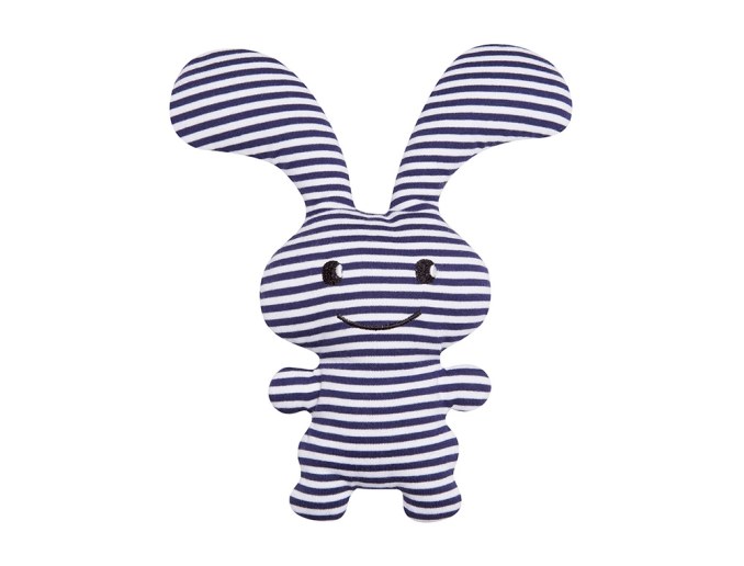 Rassel Funny Bunny "Ice" mit marineblau gestreift 24cm