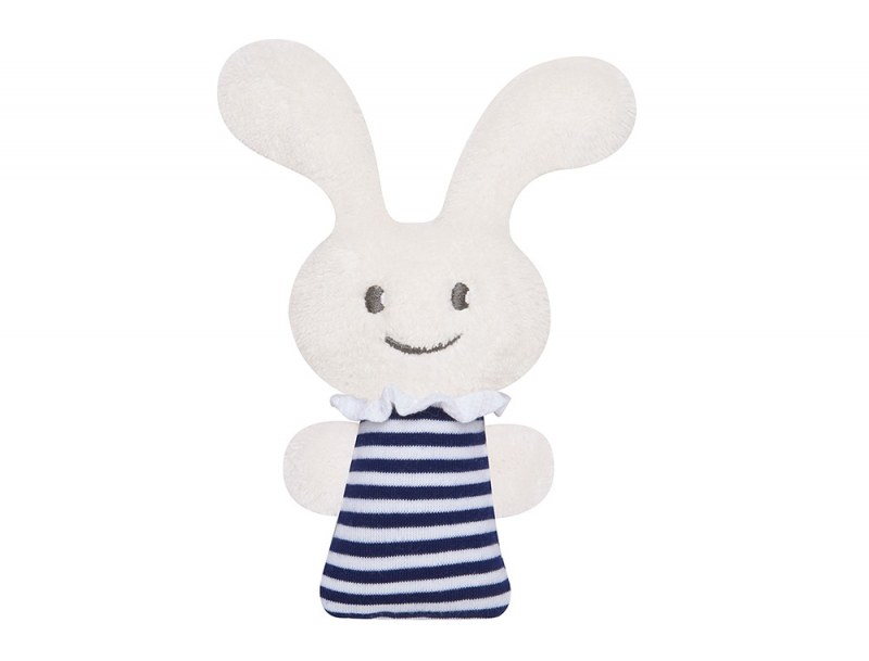 Navy stripes Funny Bunny mini rattle 16cm