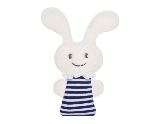 Navy stripes Funny Bunny mini rattle 16cm