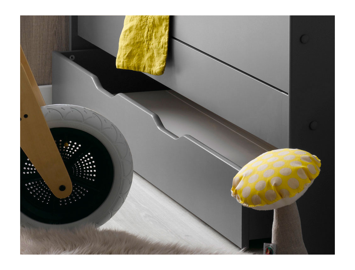 Cajón de la cama evolutiva infantil Feroe antracita
