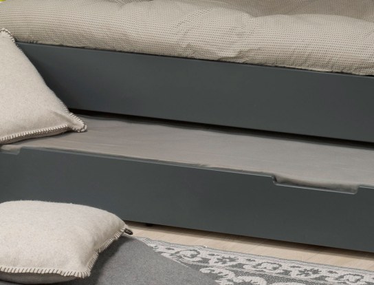 Schublade Kinderbett Milo und Etagenbett Milo anthrazit 90x200