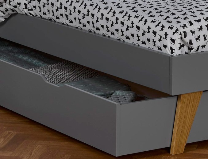 Cassetto del letto per bambini Origine Grigio Flanella 90x200. Scopri il letto Bloom sul nostro sito.