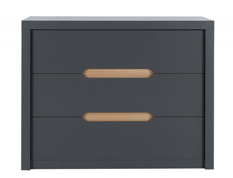 Cassettiera per bambini grigio antracite 3 cassetti