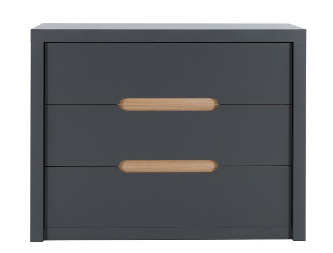 Cassettiera per bambini grigio antracite 3 cassetti