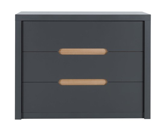 Cassettiera per bambini grigio antracite 3 cassetti